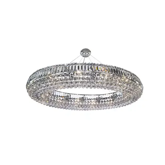 Vesuvius 24 Light Chrome and Clear Crystal Oval Pendant Light