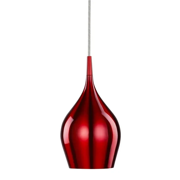 Vibrant Red 1 Lamp Bell Pendant 120mm