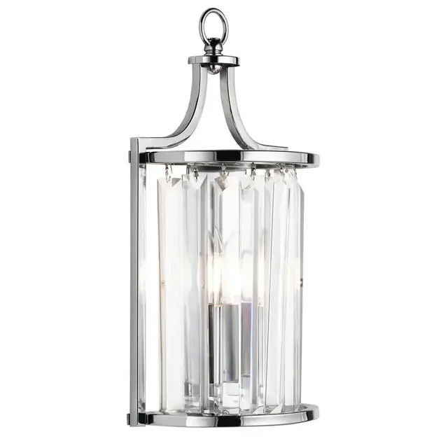 Victoria Chrome with Crystal Glass Wall Light