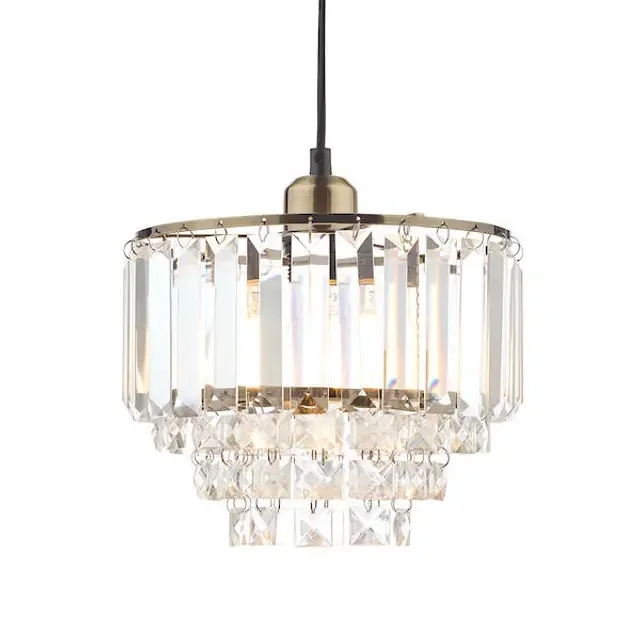 Vienna Antique Brass and Crystal Easy-Fit Pendant Shade Only