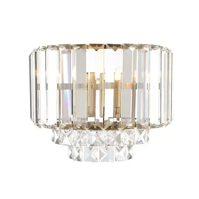 Vienna Antique Brass and Crystal Wall Light