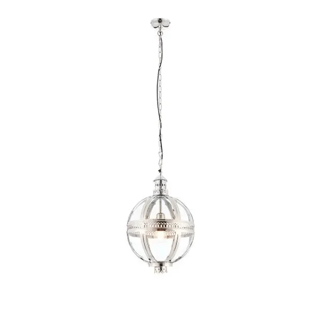 Vienna Bright Nickel and Clear Glass 305mm Pendant Light