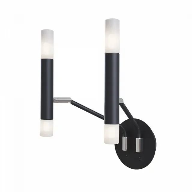 Vigo 4 Light Black with Opal Glass Wall Light