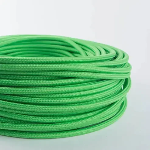 Vintage Braided 2 Core Light Green Fabric Light Flex – 0.75mm