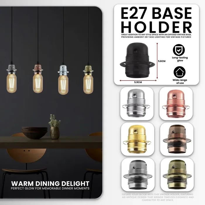 Vintage Industrial E27 Edison Bulb Holder Fitting