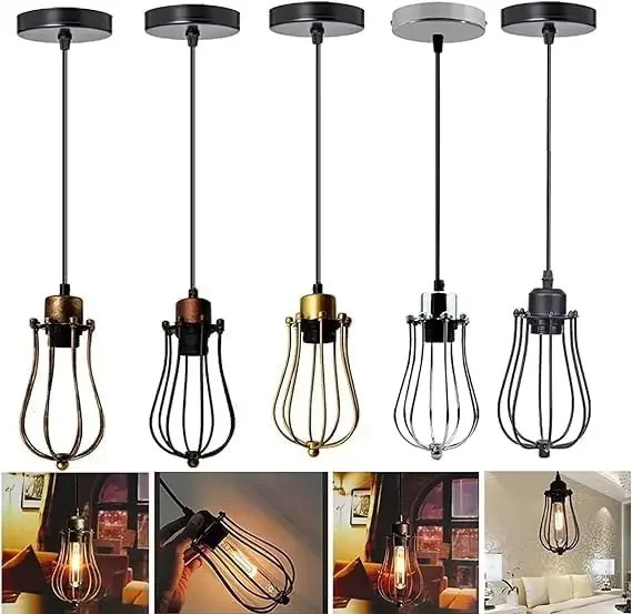 Vintage Metal Wire Cage Ceiling Lightshade – Balloon Shape