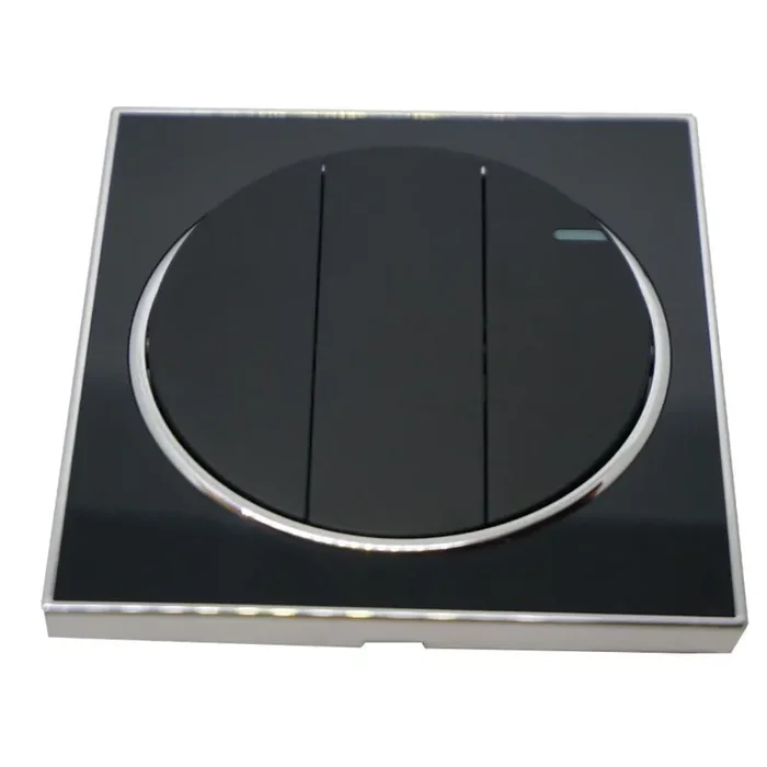 vintage Screw less Black Round 2 & 3 Gang Flat plate Wall light switches