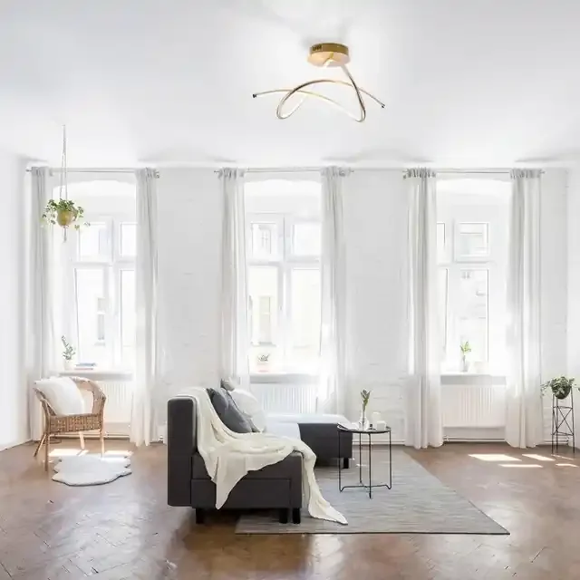 VIOLETTA Gold Semi Flush LED Ceiling Light