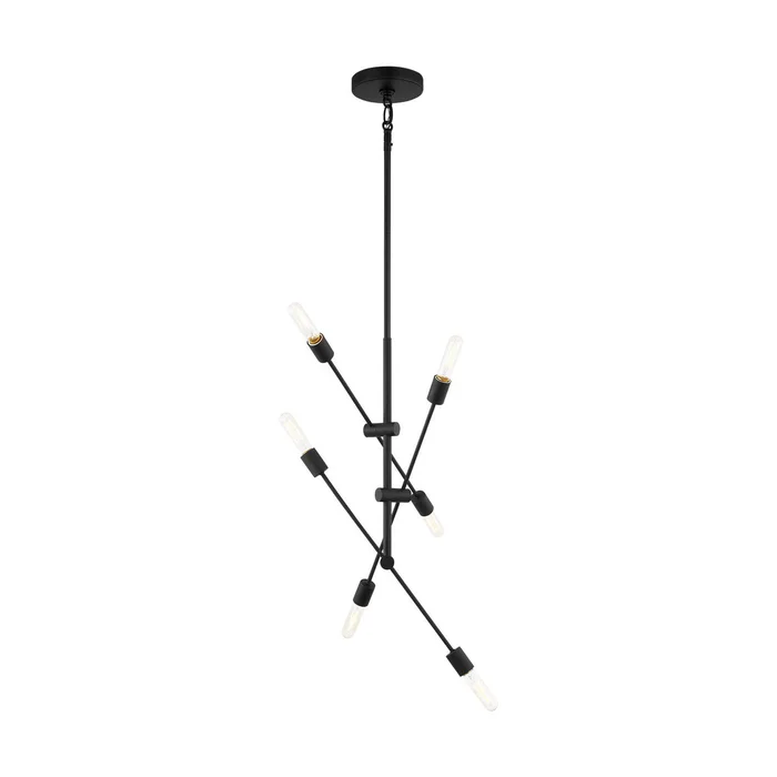 Visual Comfort Studio 3100506-112 Axis Six Light Chandelier, Midnight Black