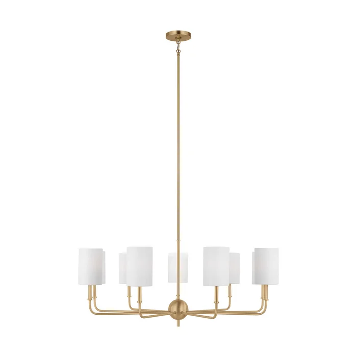 Visual Comfort Studio 3109309-848 Foxdale Nine Light Chandelier, Satin Brass