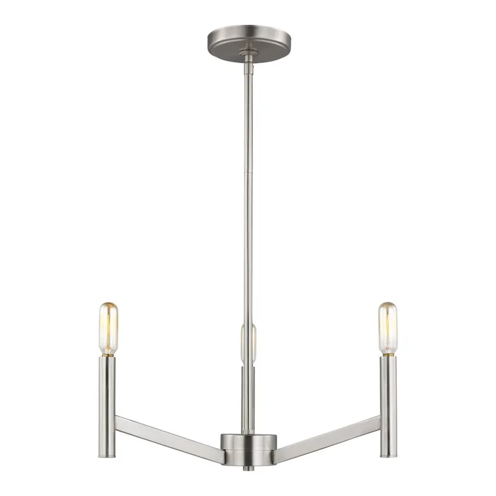 Visual Comfort Studio 3124303-962 Vector Three Light Chandelier, Brushed Nickel