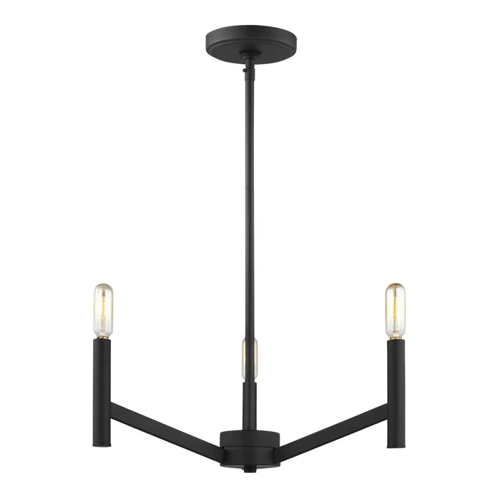 Visual Comfort Studio 3124303EN-112 Vector Three Light Chandelier, Midnight Black