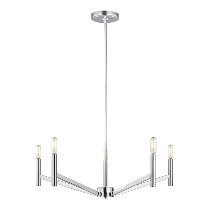 Visual Comfort Studio 3124305-05 Vector Five Light Chandelier, Chrome