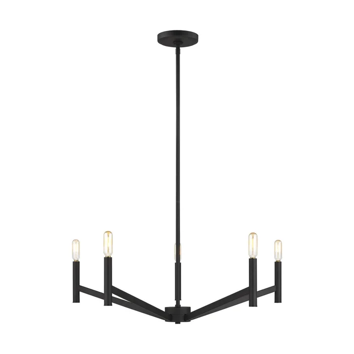 Visual Comfort Studio 3124305-112 Vector Five Light Chandelier, Midnight Black