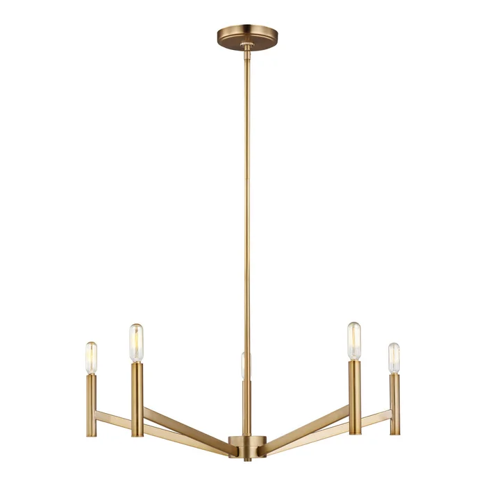 Visual Comfort Studio 3124305-848 Vector Five Light Chandelier, Satin Brass