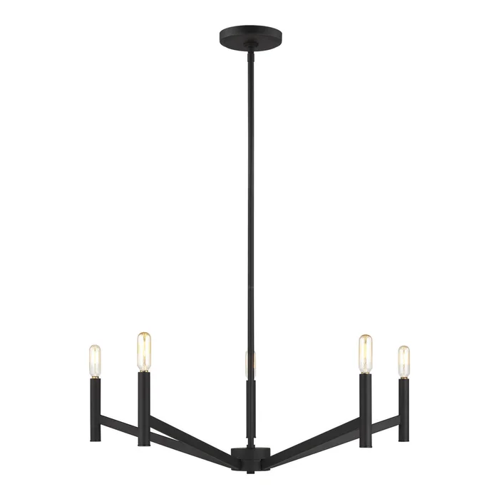 Visual Comfort Studio 3124305EN-112 Vector Five Light Chandelier, Midnight Black