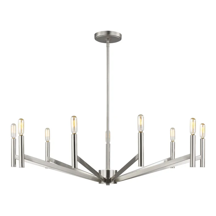 Visual Comfort Studio 3124309-962 Vector Nine Light Chandelier, Brushed Nickel