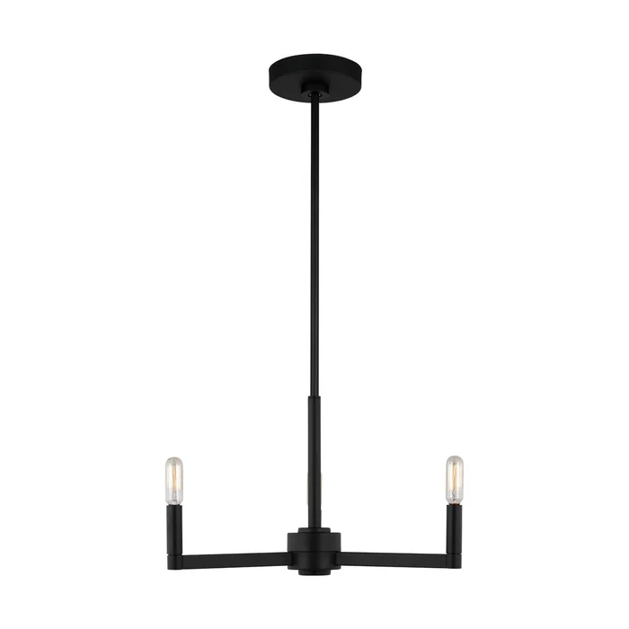 Visual Comfort Studio 3164203-112 Fullton Three Light Chandelier, Midnight Black