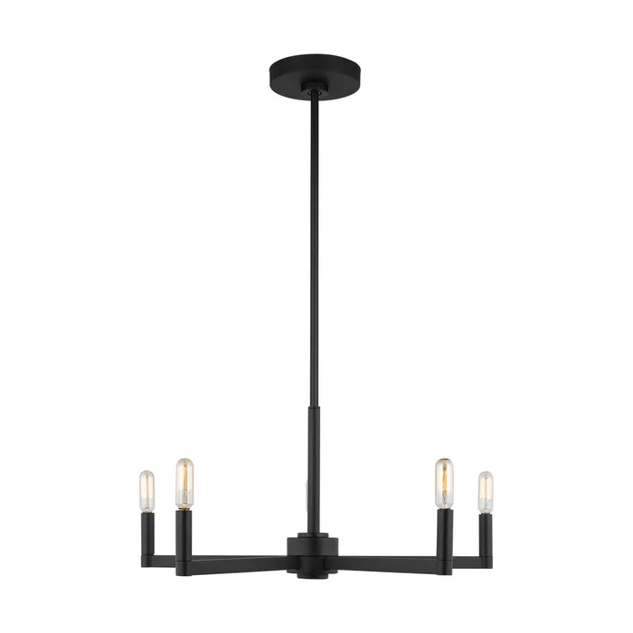 Visual Comfort Studio 3164205-112 Fullton Five Light Chandelier, Midnight Black