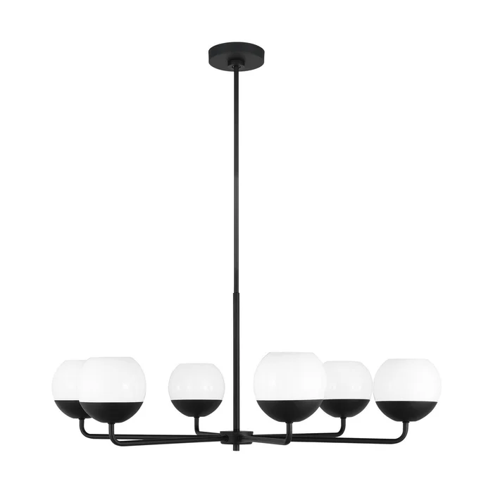 Visual Comfort Studio 3168106-112 Alvin Six Light Chandelier, Midnight Black