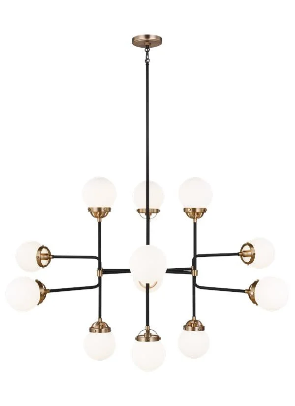 Visual Comfort Studio 3187912-848 Cafe 12 Light Chandelier, Satin Brass