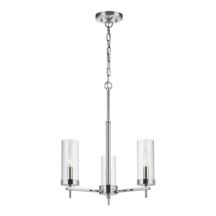 Visual Comfort Studio 3190303EN-05 Zire Three Light Chandelier, Chrome