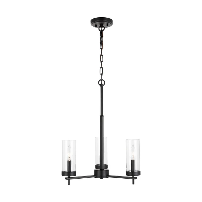 Visual Comfort Studio 3190303EN-112 Zire Three Light Chandelier, Midnight Black