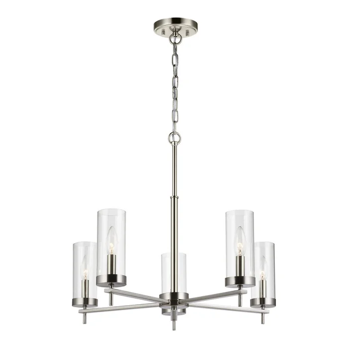 Visual Comfort Studio 3190305-962 Zire Five Light Chandelier, Brushed Nickel