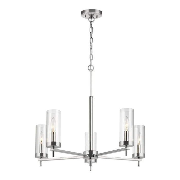 Visual Comfort Studio 3190305EN-05 Zire Five Light Chandelier, Chrome