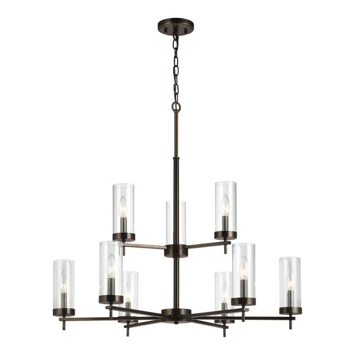 Visual Comfort Studio 3190309-778 Zire Nine Light Chandelier, Brushed Oil Rubbed Bronze