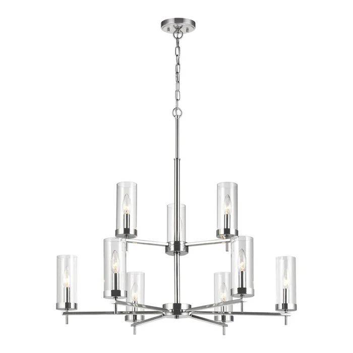 Visual Comfort Studio 3190309EN-05 Zire Nine Light Chandelier, Chrome