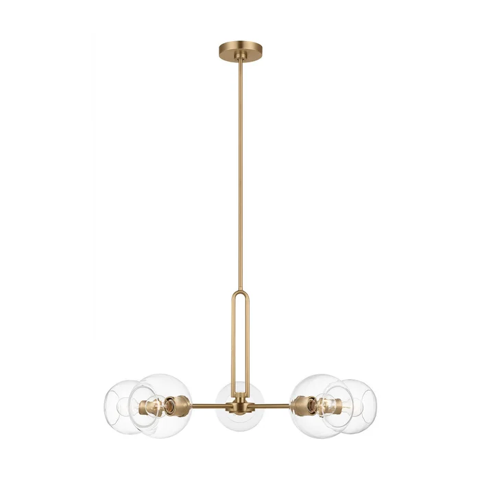 Visual Comfort Studio 3255705-848 Codyn Five Light Chandelier, Satin Brass