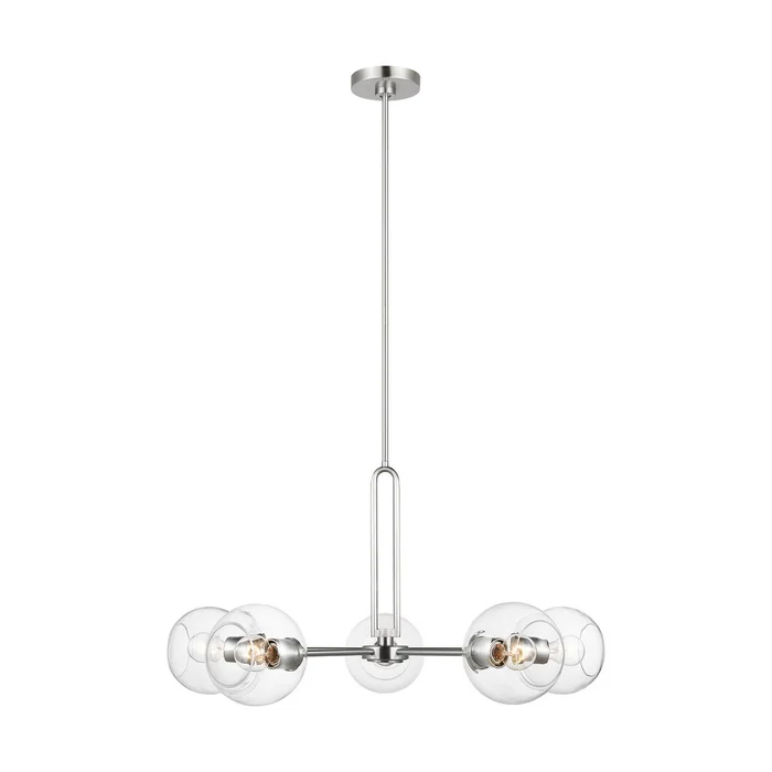 Visual Comfort Studio 3255705-962 Codyn Five Light Chandelier, Brushed Nickel