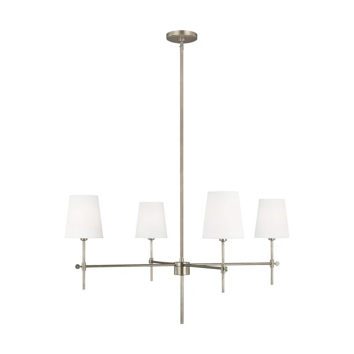 Visual Comfort Studio 3287204EN-965 Baker Four Light Chandelier, Antique Brushed Nickel (Discontinued)