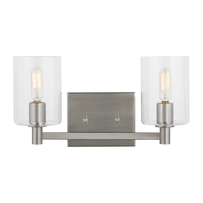Visual Comfort Studio 4464202-962 Fullton Two Light Bath Vanity, Brushed Nickel