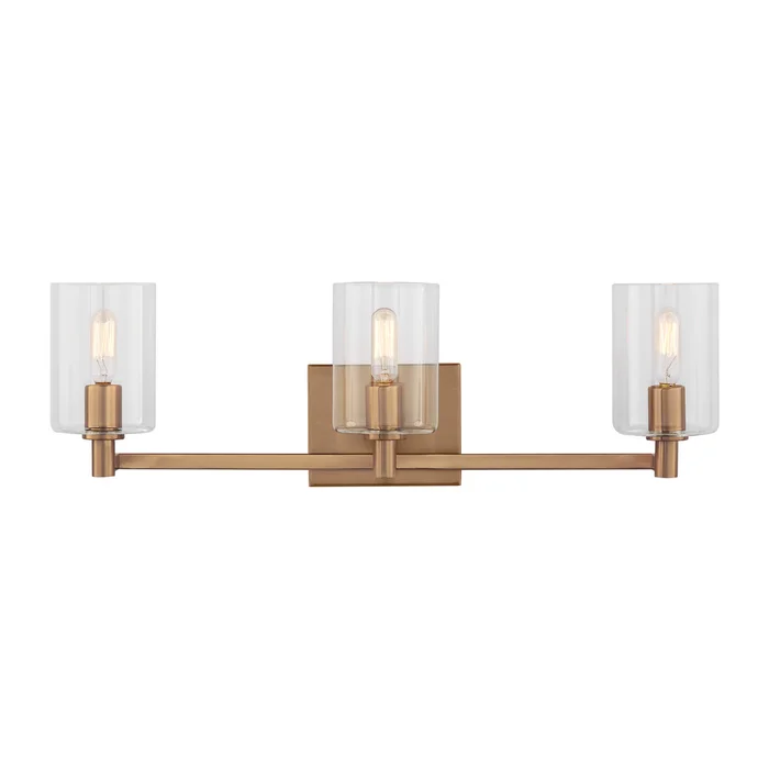 Visual Comfort Studio 4464203-848 Fullton Three Light Bath Vanity, Satin Brass
