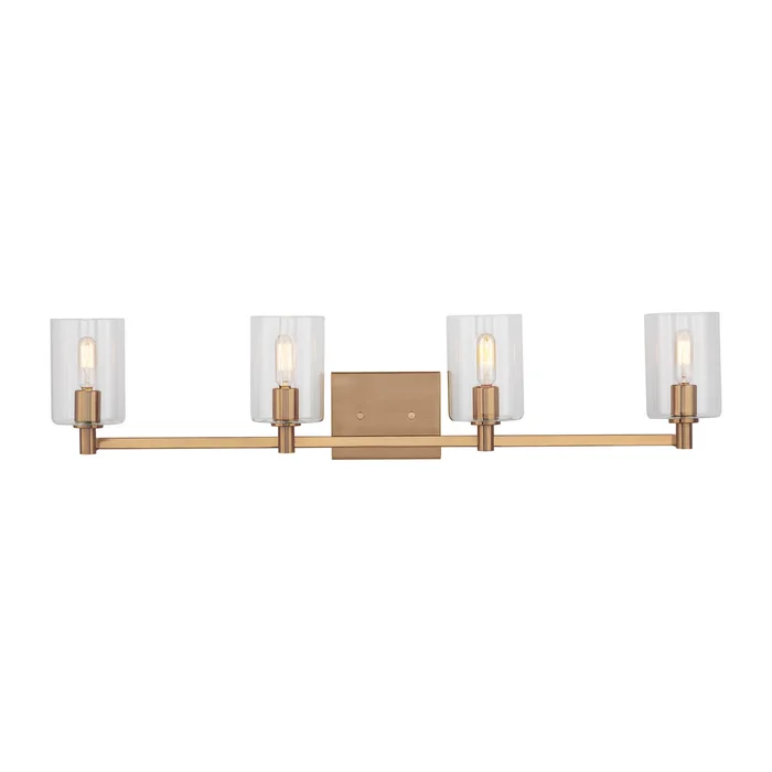 Visual Comfort Studio 4464204-848 Fullton Four Light Bath Vanity, Satin Brass
