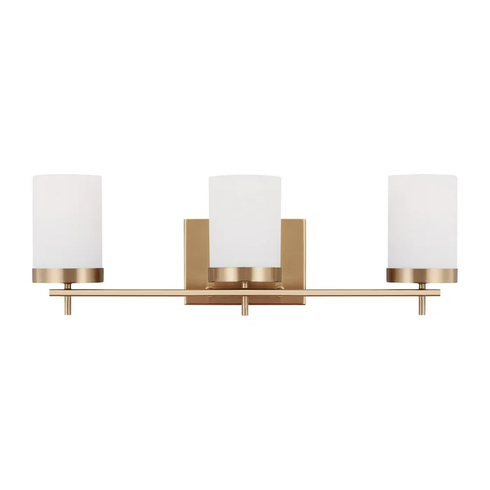 Visual Comfort Studio 4490303EN3-848 Zire Three Light Bath, Satin Brass