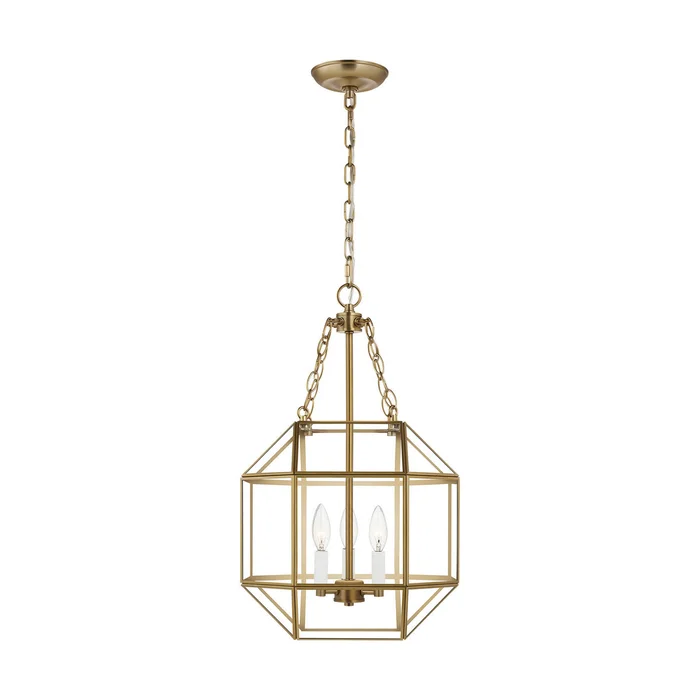 Visual Comfort Studio 5179403EN-848 Morrison Three Light Lantern, Satin Brass