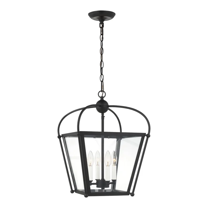 Visual Comfort Studio 5191004EN-112 Charleston Four Light Lantern, Midnight Black