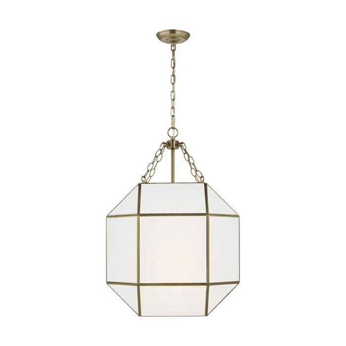 Visual Comfort Studio 5279453EN-848 Morrison Three Light Lantern, Satin Brass