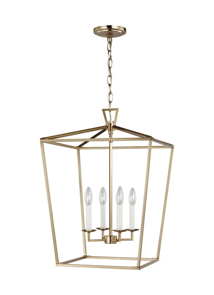 Visual Comfort Studio 5392604-848 Dianna Four Light Lantern, Satin Brass