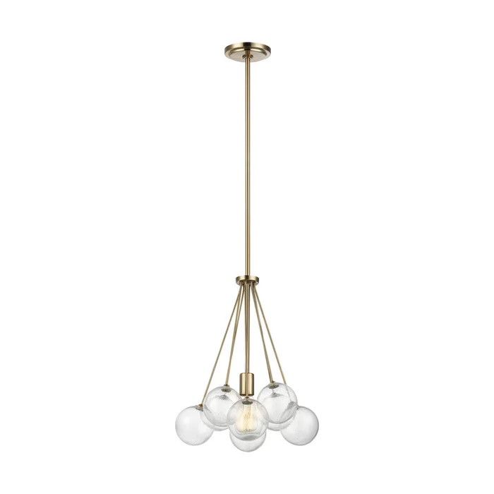 Visual Comfort Studio 6514301-848 Bronzeville One Light Pendant, Satin Brass