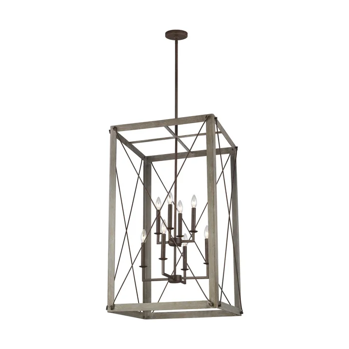 Visual Comfort Studio 6526308EN-872 Thornwood Eight Light Hall / Foyer, Washed Pine