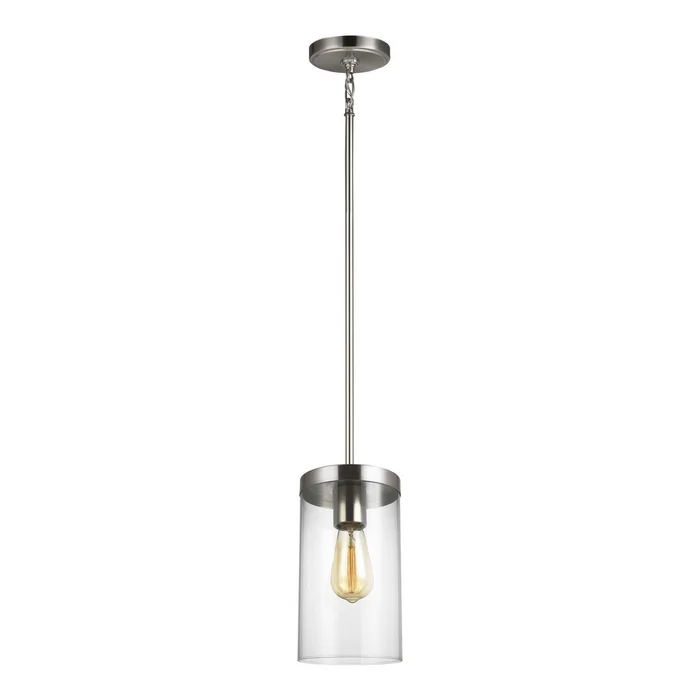 Visual Comfort Studio 6590301-962 Zire One Light Pendant, Brushed Nickel