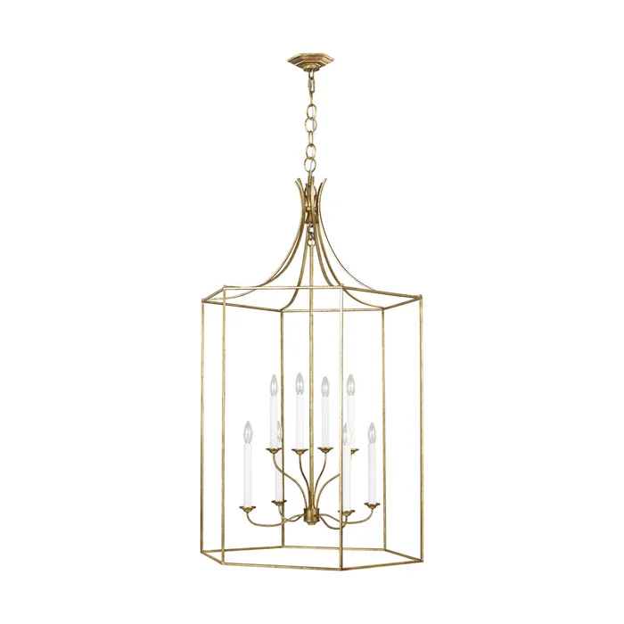 Visual Comfort Studio AC1038ADB Bantry House Eight Light Chandelier, Antique Gild