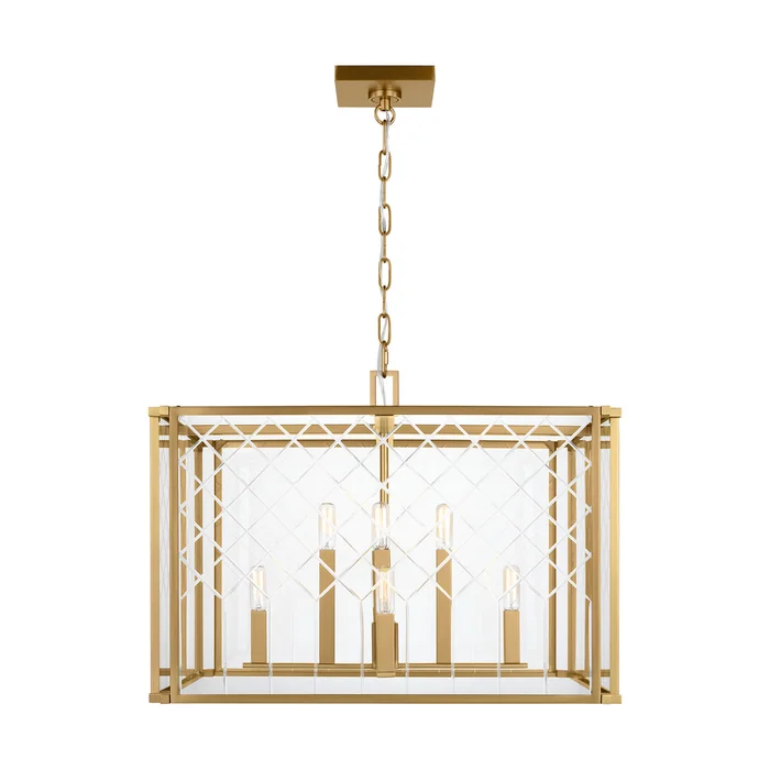 Visual Comfort Studio AC1158BBS Erro Eight Light Pendant, Burnished Brass