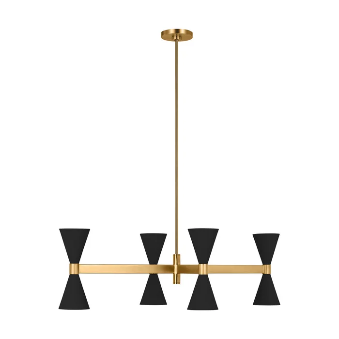 Visual Comfort Studio AEC1068MBK Albertine Eight Light Chandelier, Midnight Black