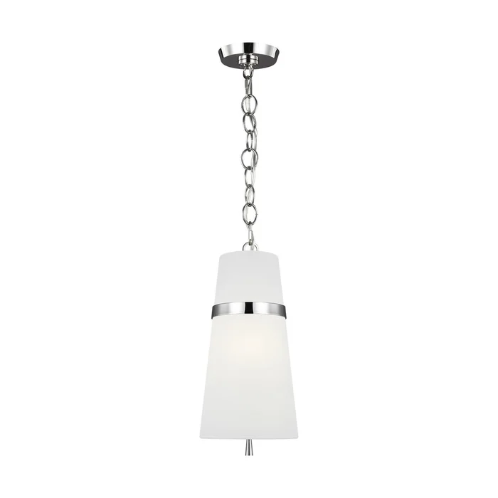 Visual Comfort Studio AP1161PN Cordtlandt One Light Pendant, Polished Nickel