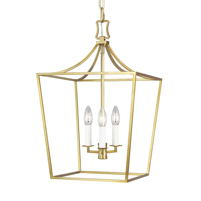 Visual Comfort Studio CC1003BBS Southold Three Light Lantern, Burnished Brass